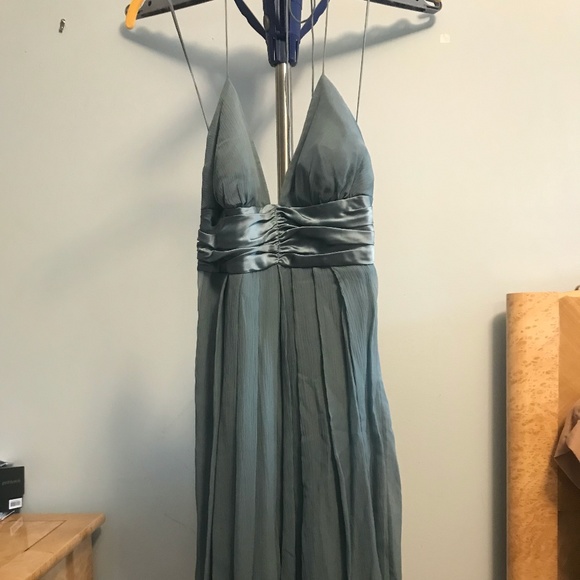 Nicole Miller Blue Halter Cocktail Dress - Picture 1 of 7
